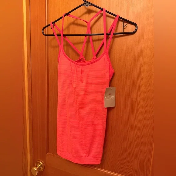 Athleta Shadow Stripe Energize Tank Top Built-In-Bra Size XS NWT - Picture 12 of 14